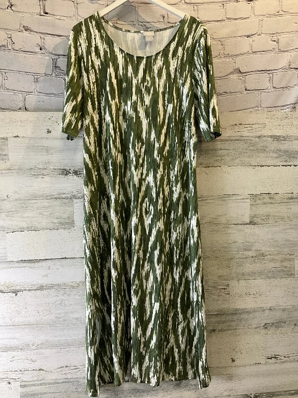 Dress Casual Midi By Chicos In Green, Size: L