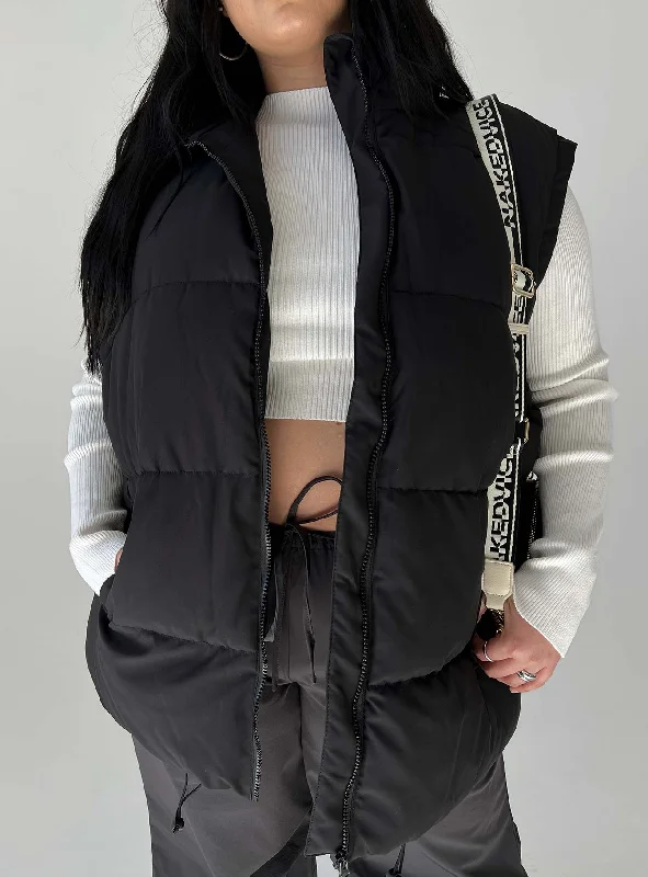 Edison Puffer Vest Black Curve